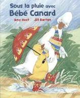 Sous la pluie avec bébé canard